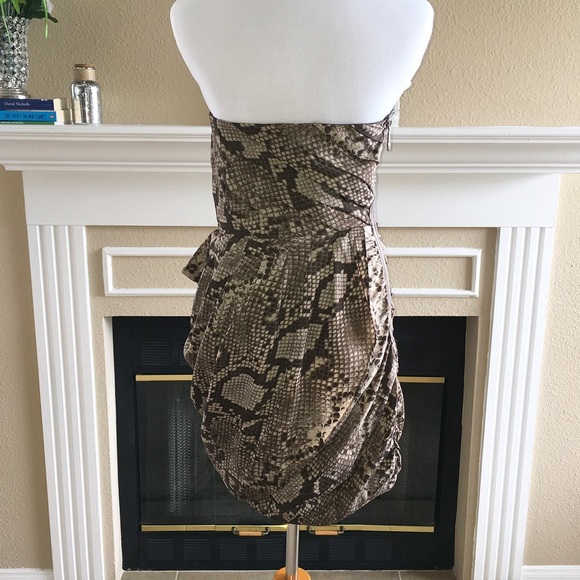Michael Kors Brown Snakeskin Asymmetrical Dress - Picture 4 of 5