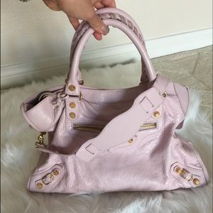Balenciaga large classic bag pink blush rose gold
