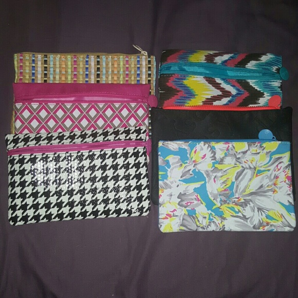 Six makeup bags