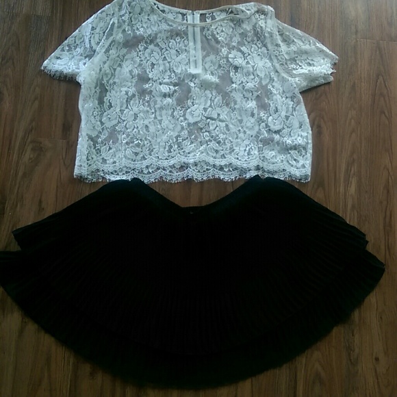 UO Black Chiffon Mini