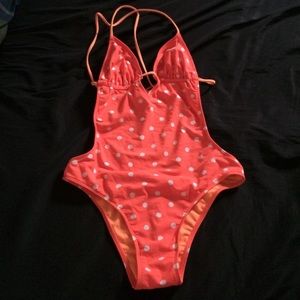 Orange polkadot swimsuit
