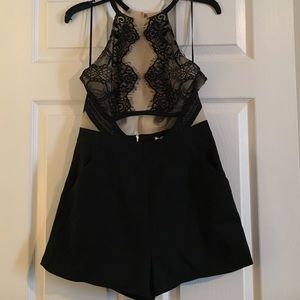 Black and Tan lace romper