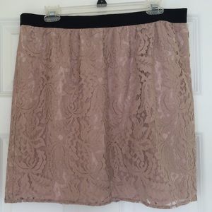 Blush Lace Skirt, Ribbon Waistband