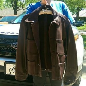 Chrome hearts brown leather jacket