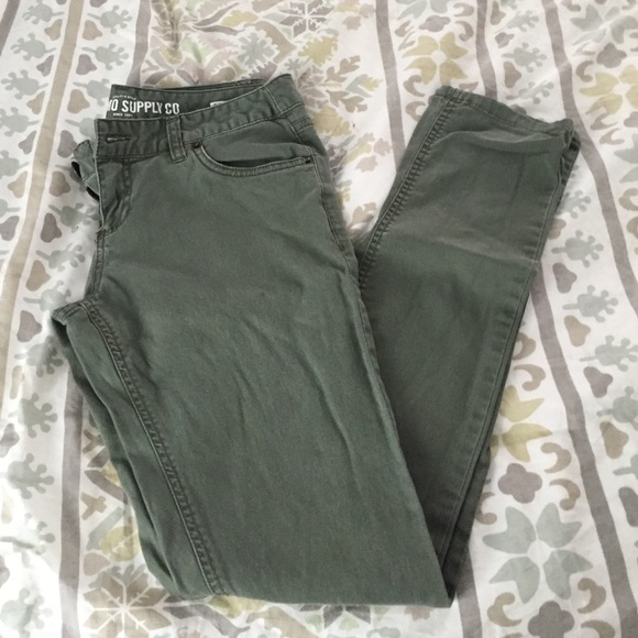 Massimo Army Green Skinny Jeans