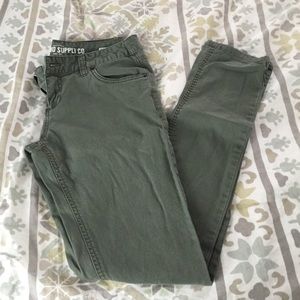 Massimo Army Green Skinny Jeans