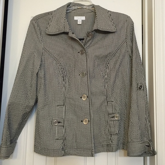 Black/ white striped spring jacket