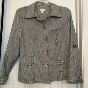 Black/ white striped spring jacket