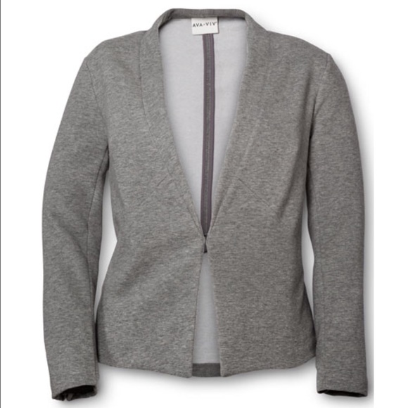 Ava & Viv Plus Size Blazer in Heather Gray