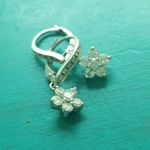 Delicate diamond flower earrings