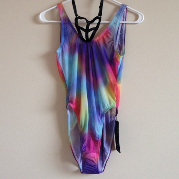 Last 1🔮Harness Rainbow Mesh Bodysuit - Picture 4 of 4