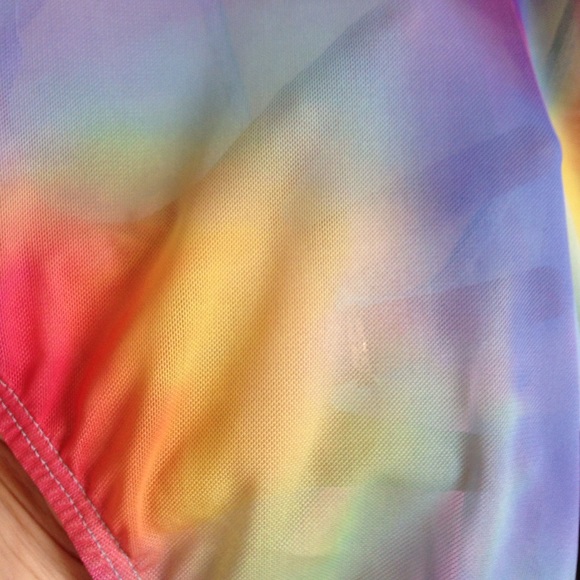 Last 1🔮Harness Rainbow Mesh Bodysuit - Picture 3 of 4