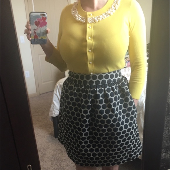 kate spade navy polka dot skirt