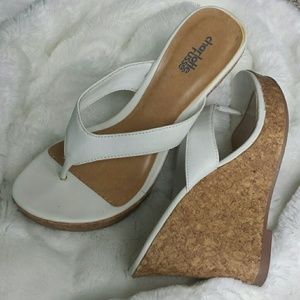 Charlotte Russe wedge white  slip on sandal 8