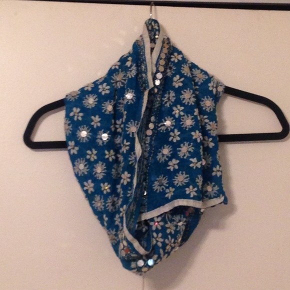 Sequined Silk Indian Scarf