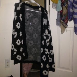 Black and white daisy cardigan