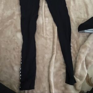 Black button leggings