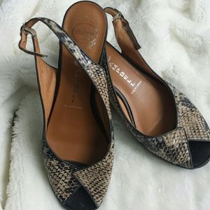 Jeffrey  Campbell Sling back sandals snakeskin 8.5