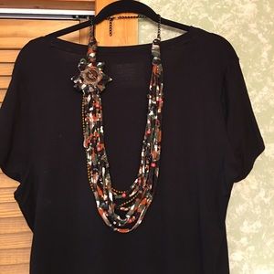 One of a kind,handcrafted fabric necklace set