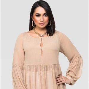 Beige Ashley Stewart blouse NWT