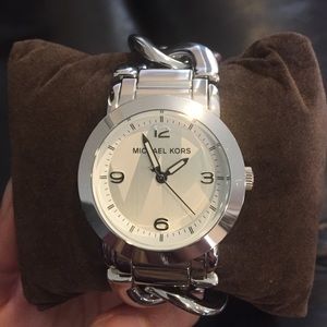 Michael Kors silver chain link watch