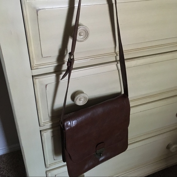 Brown cross body satchel