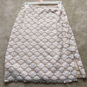 Beige floral lace skirt
