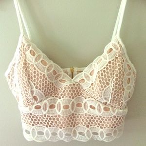 Never worn white lace crop top size medium