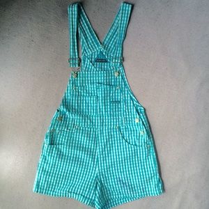 Vintage Blue Gingham Overalls