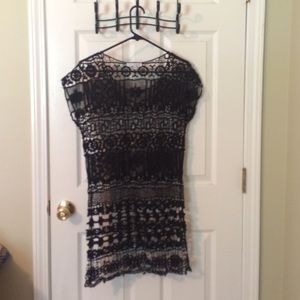 Black lace swim cover