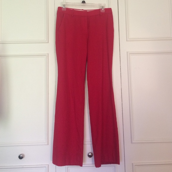 Red J.Crew dress pants, size 2, like new!