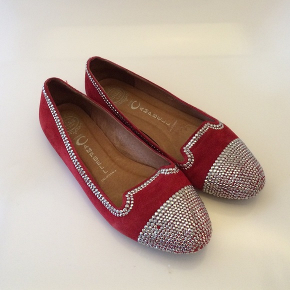 Jeffrey Campbell Shoes - Jeffrey Campbell Red/Silver Smoking Flat