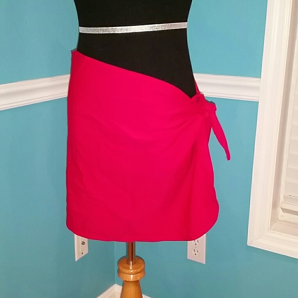 Fuchsia side tie swim cover up