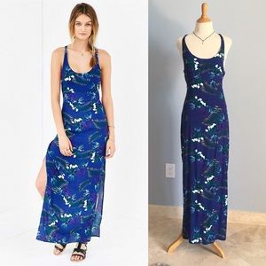 For Love & Lemons blue floral print maxi dress