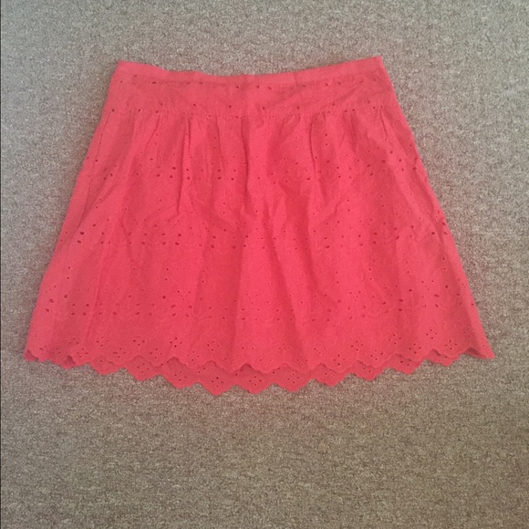 Coral Eyelet Skirt