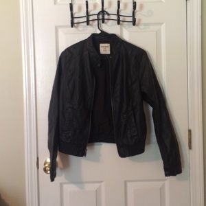Black faux leather jacket