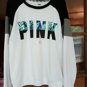 Black/white PINK pullover