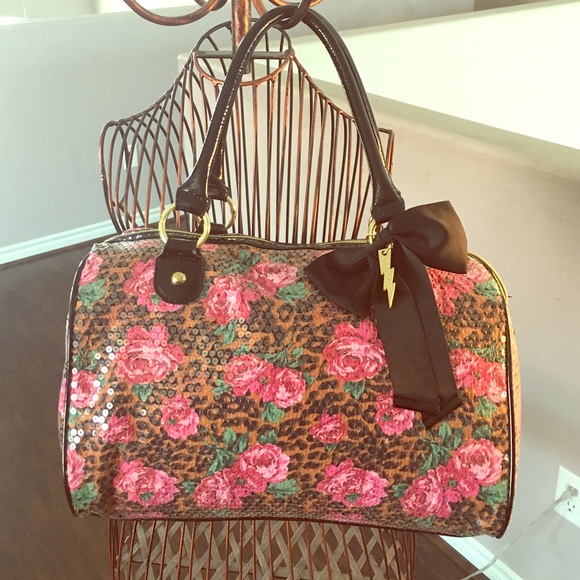 Flower and Cheetah print Betsey Johnson Tote