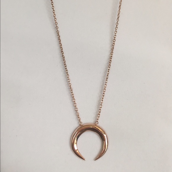 Rose Gold Crescent Moon Necklace - Picture 1 of 4