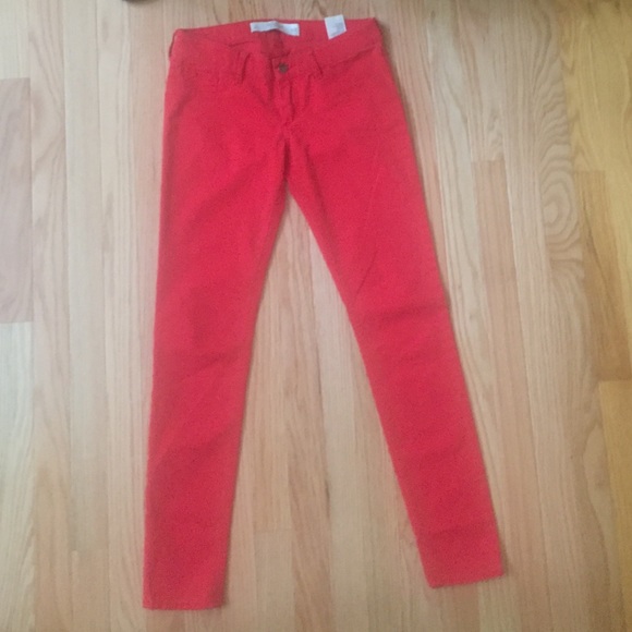Abercrombie and Fitch Red soft chinos
