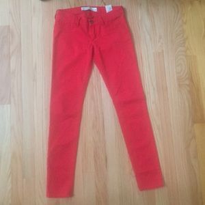 Abercrombie and Fitch Red soft chinos