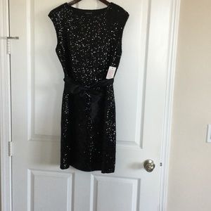 Venus black sequin tie dress