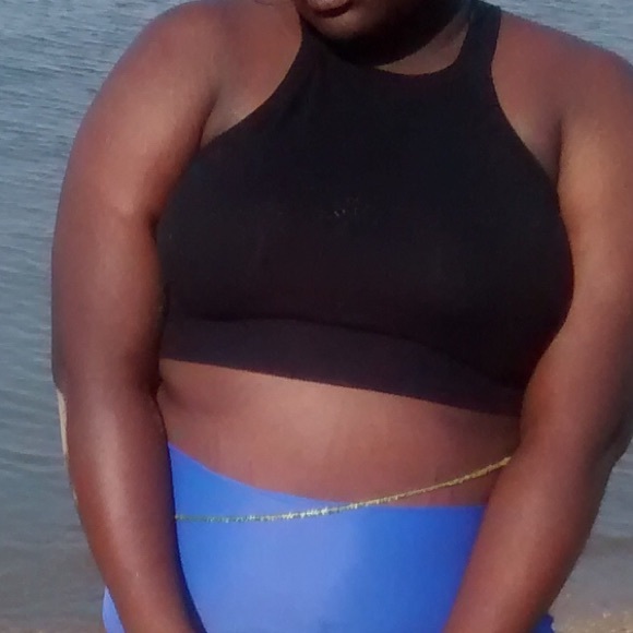 Plus Size Black Halter Crop Top