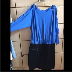 Laundry by Shelli Segal blue and black dress