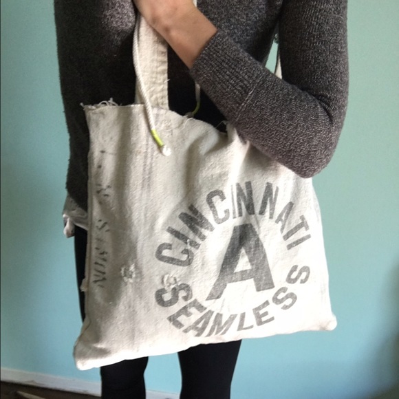 🚫🚫SOLD Vintage feedsack tote bag handmade - Picture 3 of 4