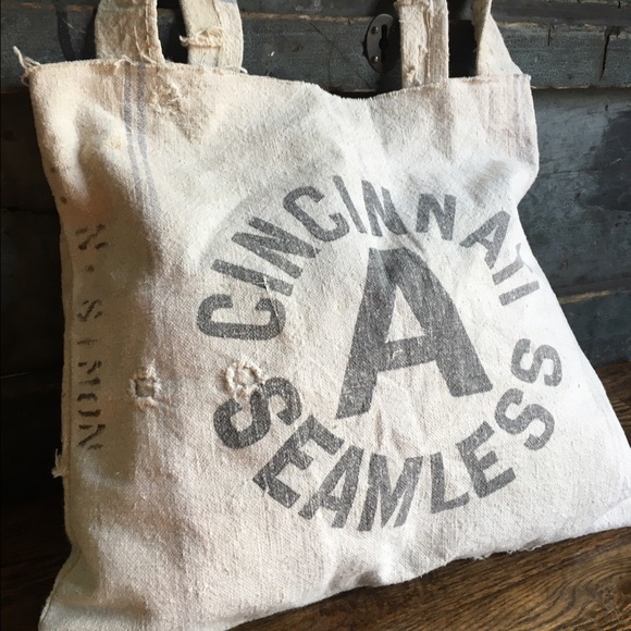 🚫🚫SOLD Vintage feedsack tote bag handmade - Picture 4 of 4