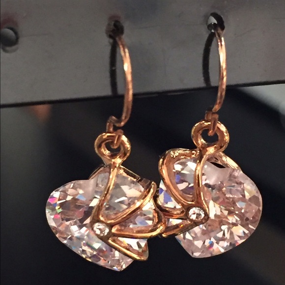 New Rose gold heart shaped earrings