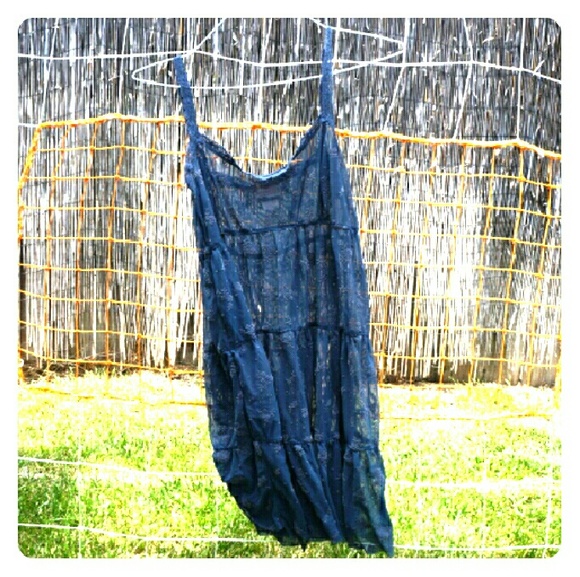 [Free people] sheer navy blue intimate slip