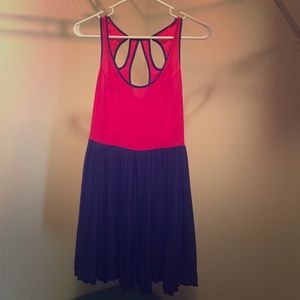 Pink and royal blue dress. Perfect for summer!