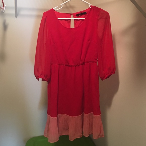 Red & pink dress
